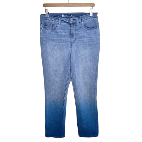 DG2 by Diane Gilman | Blue Dip Dye Gradient Cropped Skinny Jeans Size 6T - Picture 1 of 5